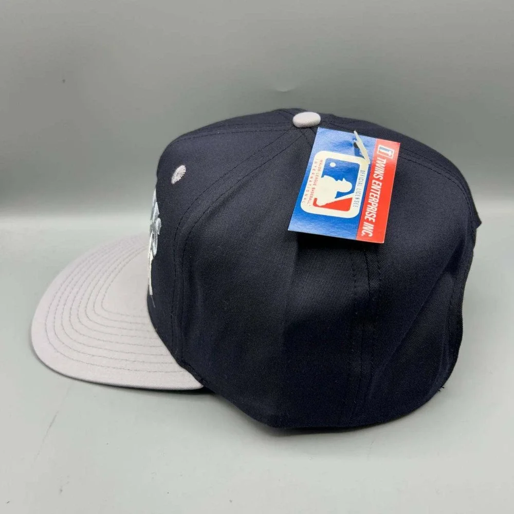 Vintage New York Yankees Hat Men Black Twins Enterprise MLB Snap Back Cap New